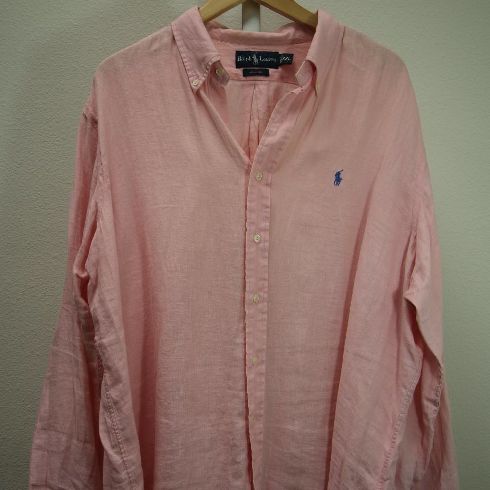 Ralph Lauren Men's Button Long Sleeve Linen Shirt